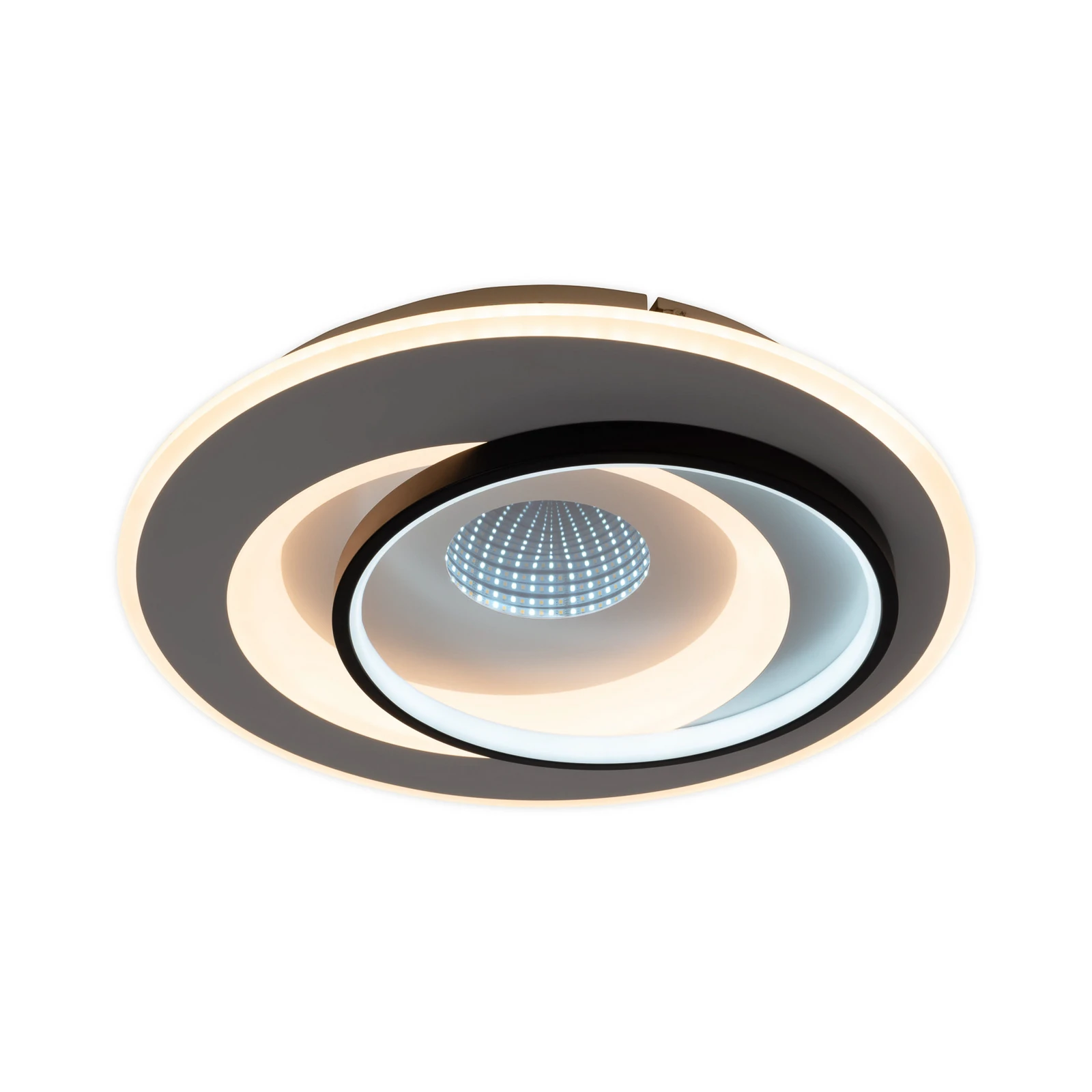 LED-taklampe Malea. hvit/svart, metall, Ø 49 cm, CCT