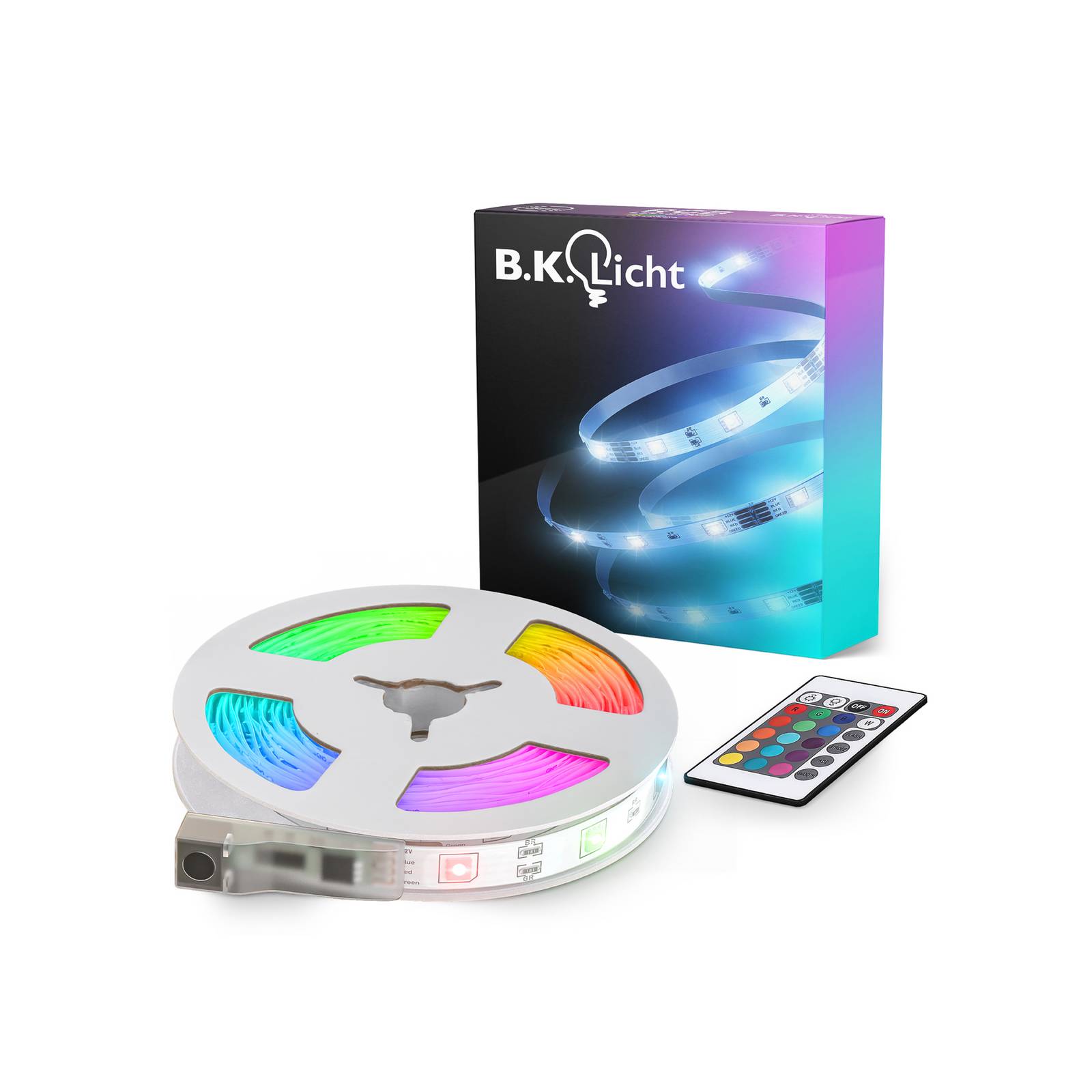 BKLicht 3m LED Stripe RGB USB Lichtleiste Lichtstreifen dimmbar farbwechsel Flexband