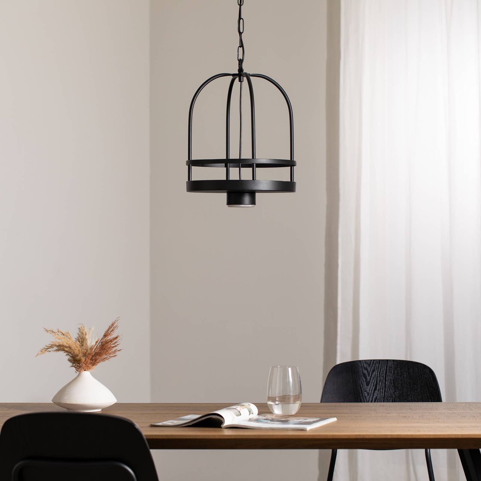 Żyrandol Zona, czarny, Ø 30 cm, stal