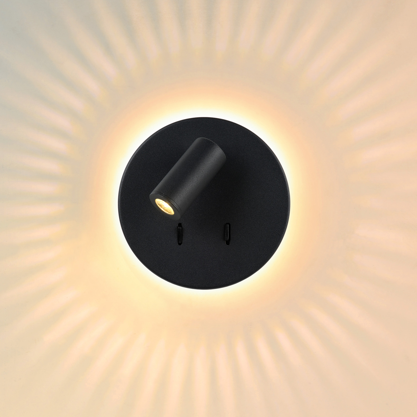 LED wandlamp Bentjer 2 lichtbronnen zwart