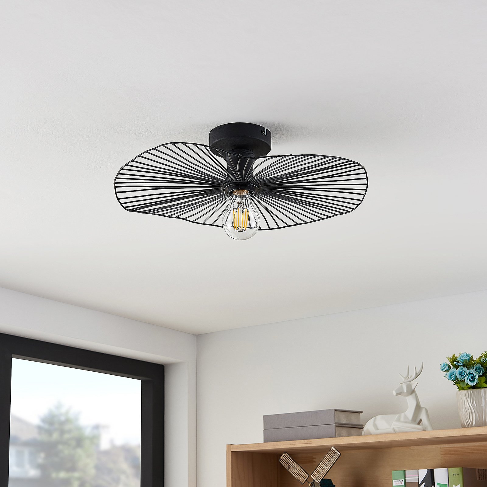 Ruota Plafondlamp Matt Black - Lindby