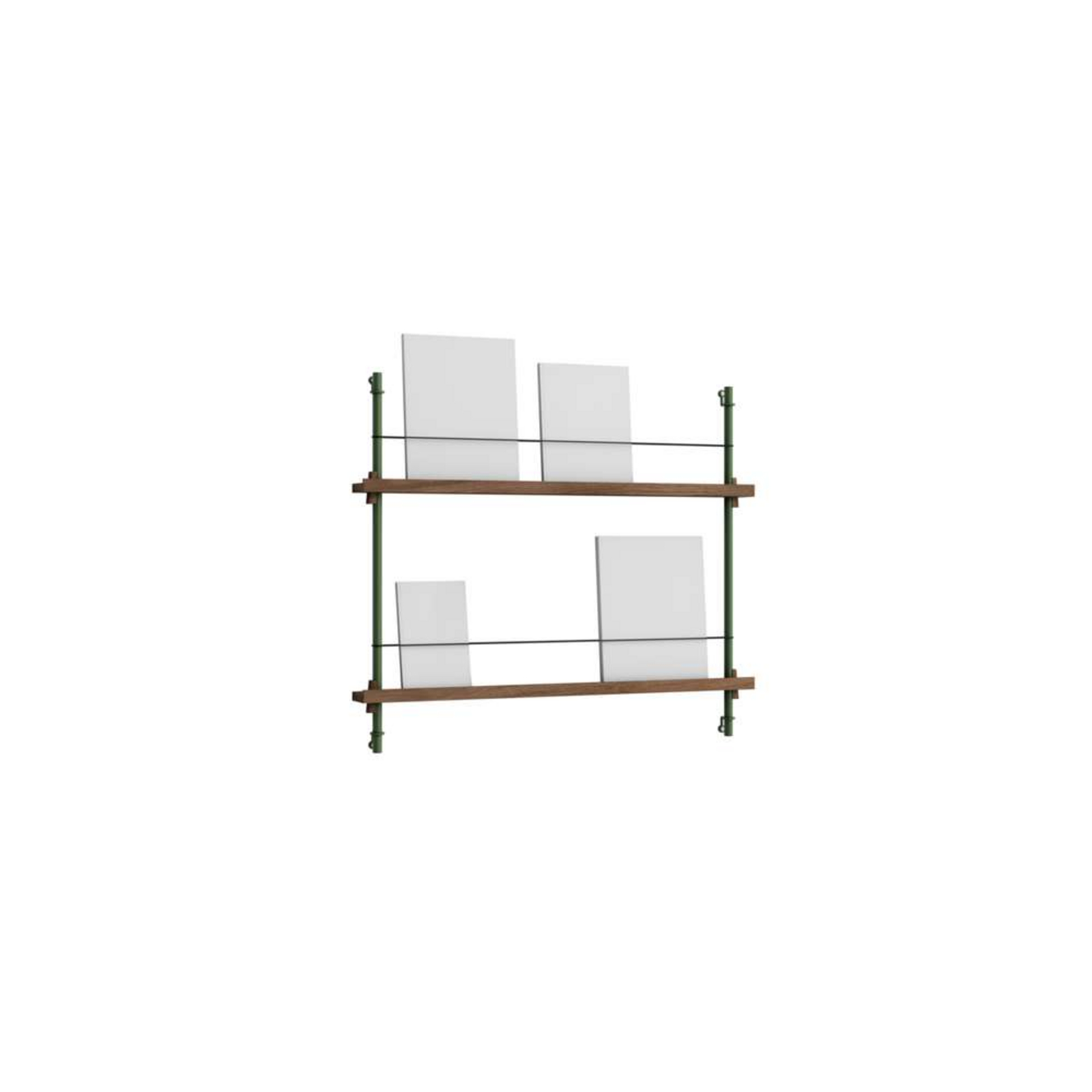 Magazine Shelving Smoked Oak/Pine Green - Moebe