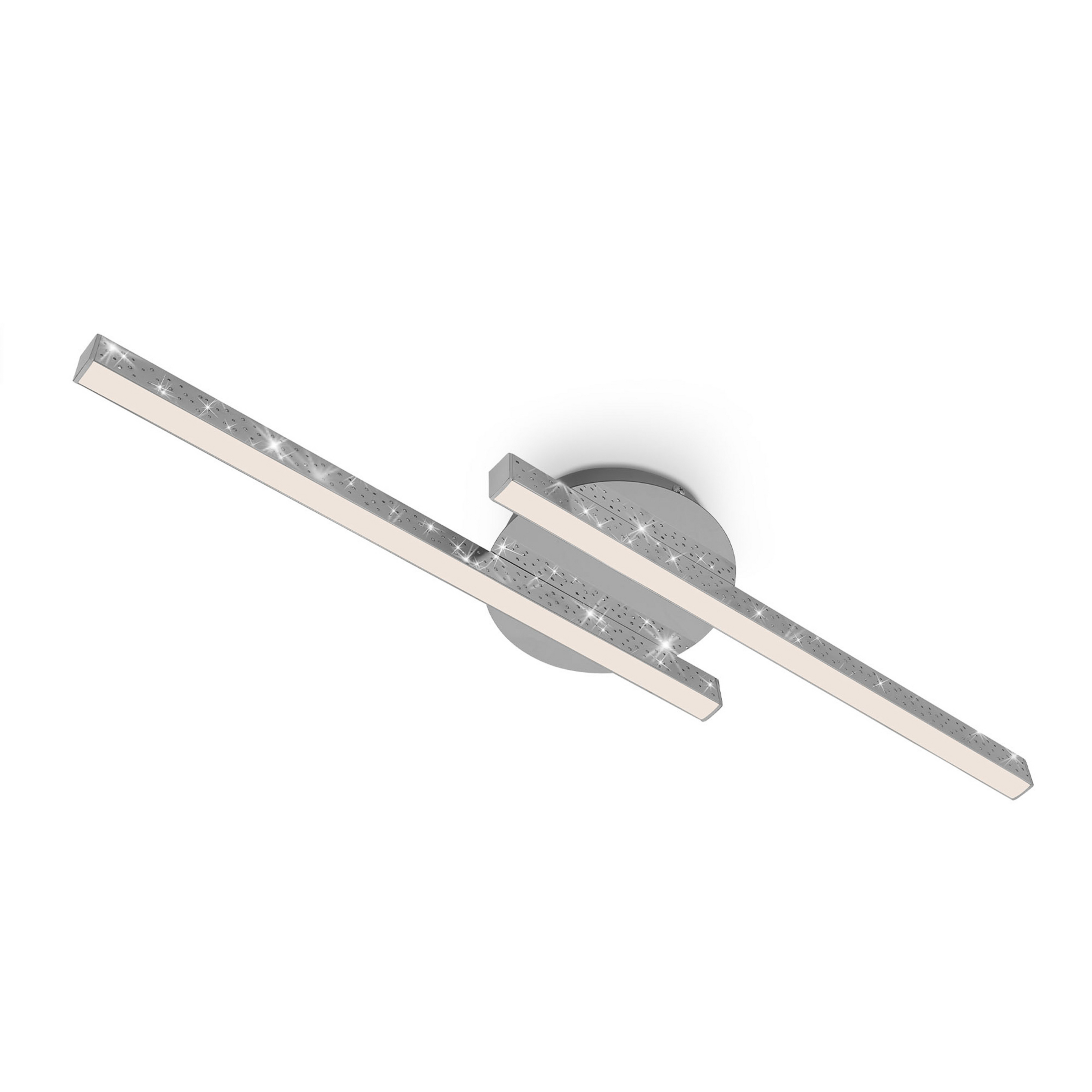 Φωτιστικό οροφής Rey, glitter effect, 2-φωτο, χρώμιο