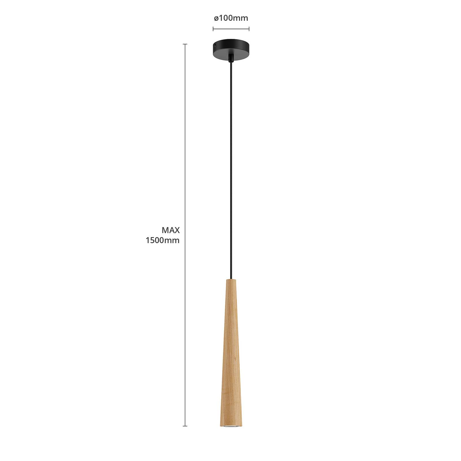 Envostar Envolight Wooden Round Cone suspension 1 lampe