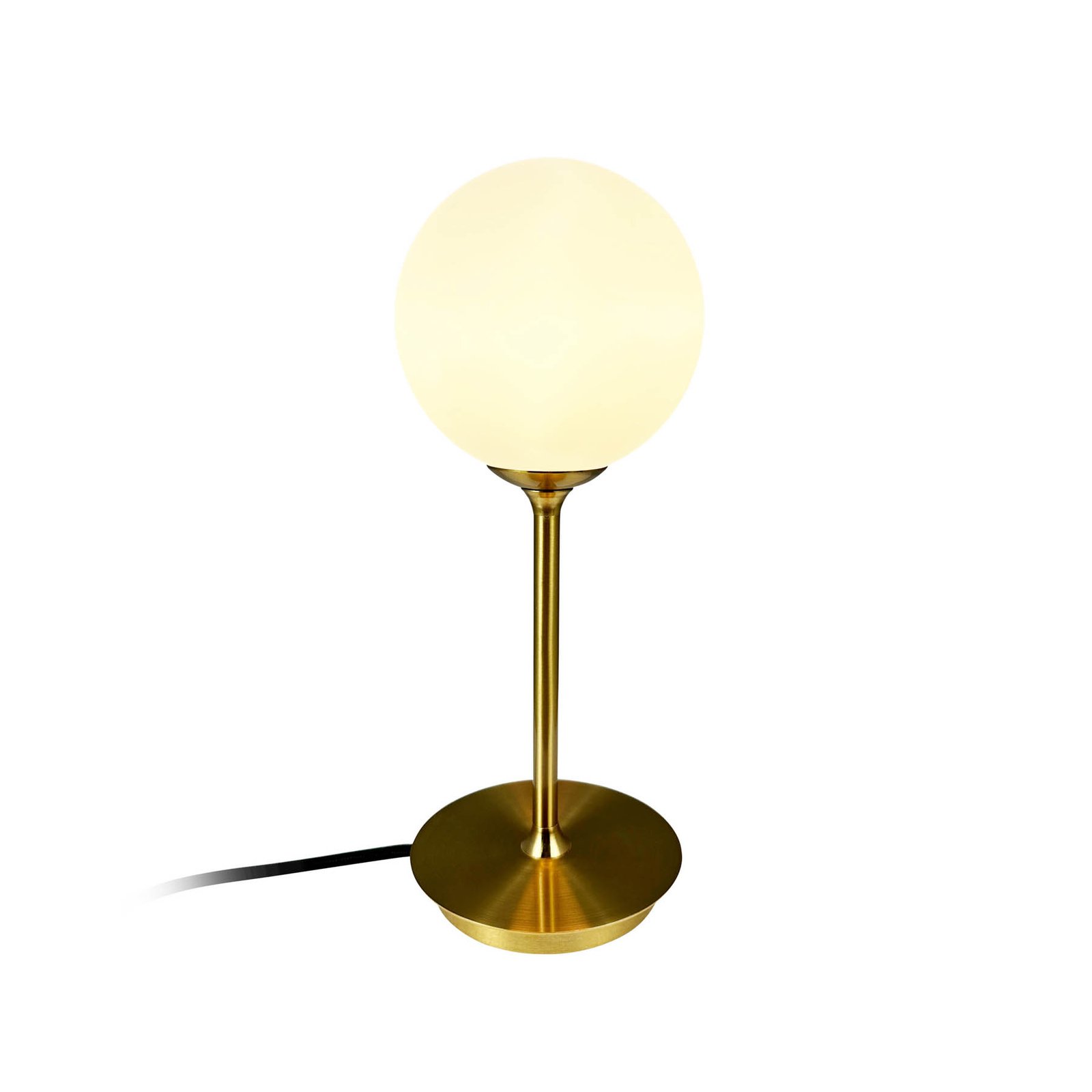 Dyberg Larsen table lamp Sia, opal/brass-coloured, height 12 cm