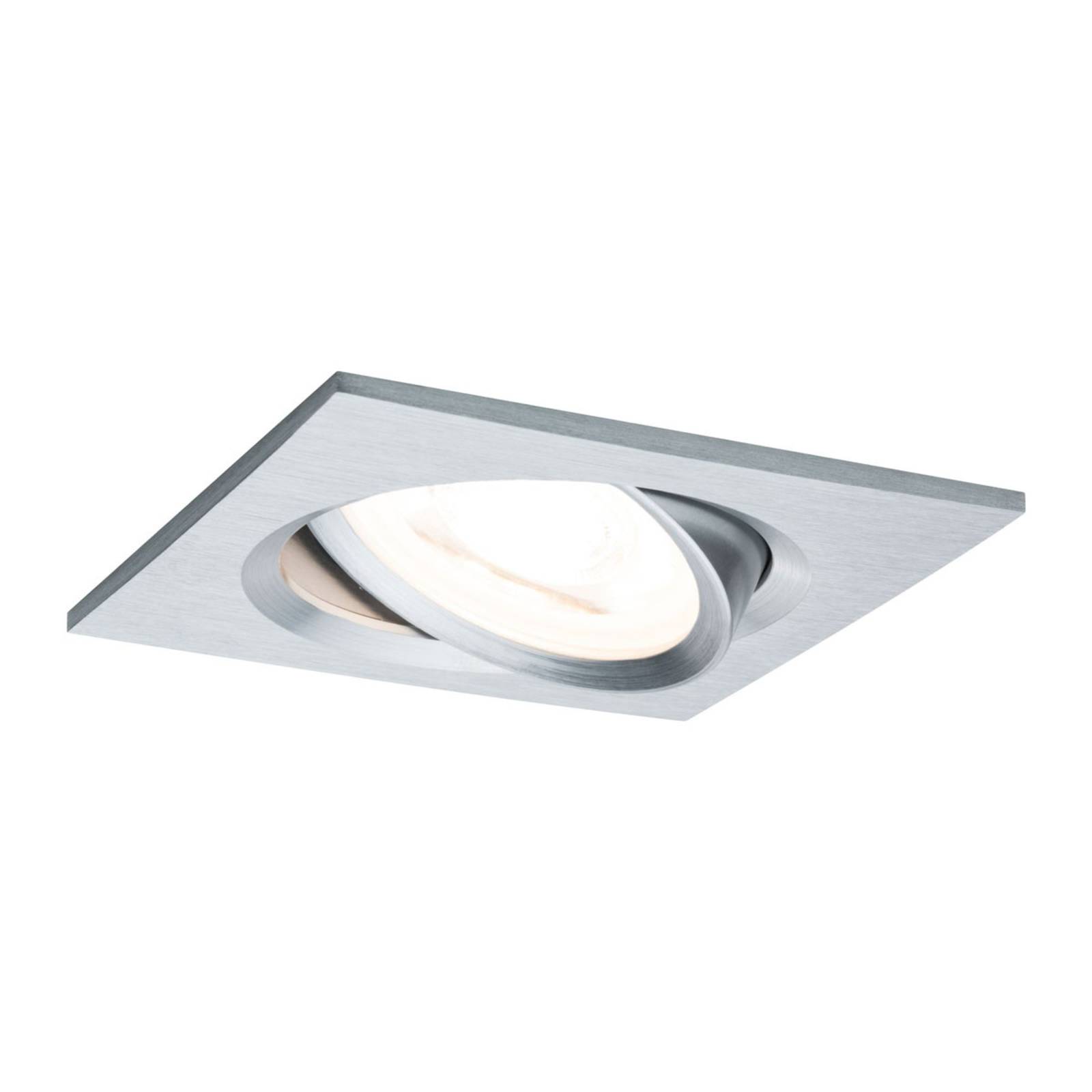 Paulmann Licht Paulmann No. 93491 Einbauleuchte LED Coin Nova eckig 6,5W Alu gedreht 3-Stufen dimmbar