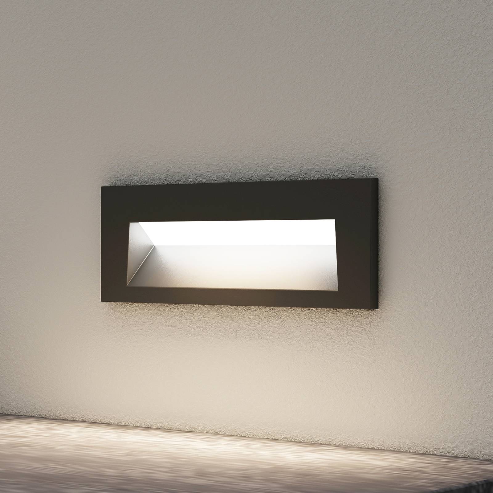 Arcchio Javis LED indbygningslampe, glat, sort