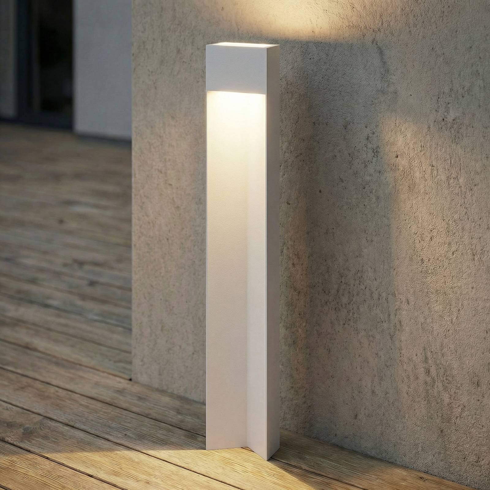 Bornes lumineuses LED Lucande Kaholo, gris clair, 90 cm, IP44