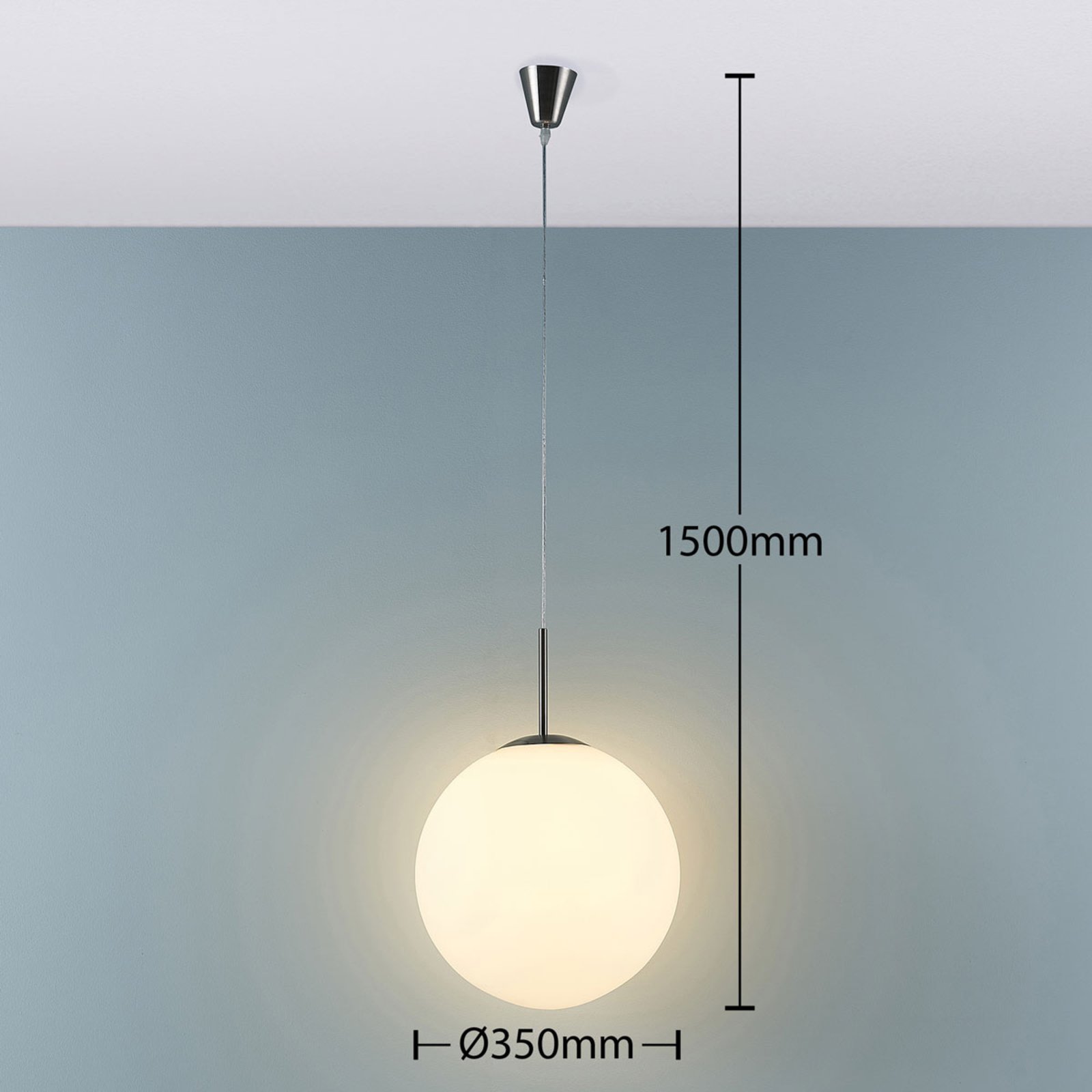 Marike Hanglamp Ø35 Opal/Nickel - Lindby