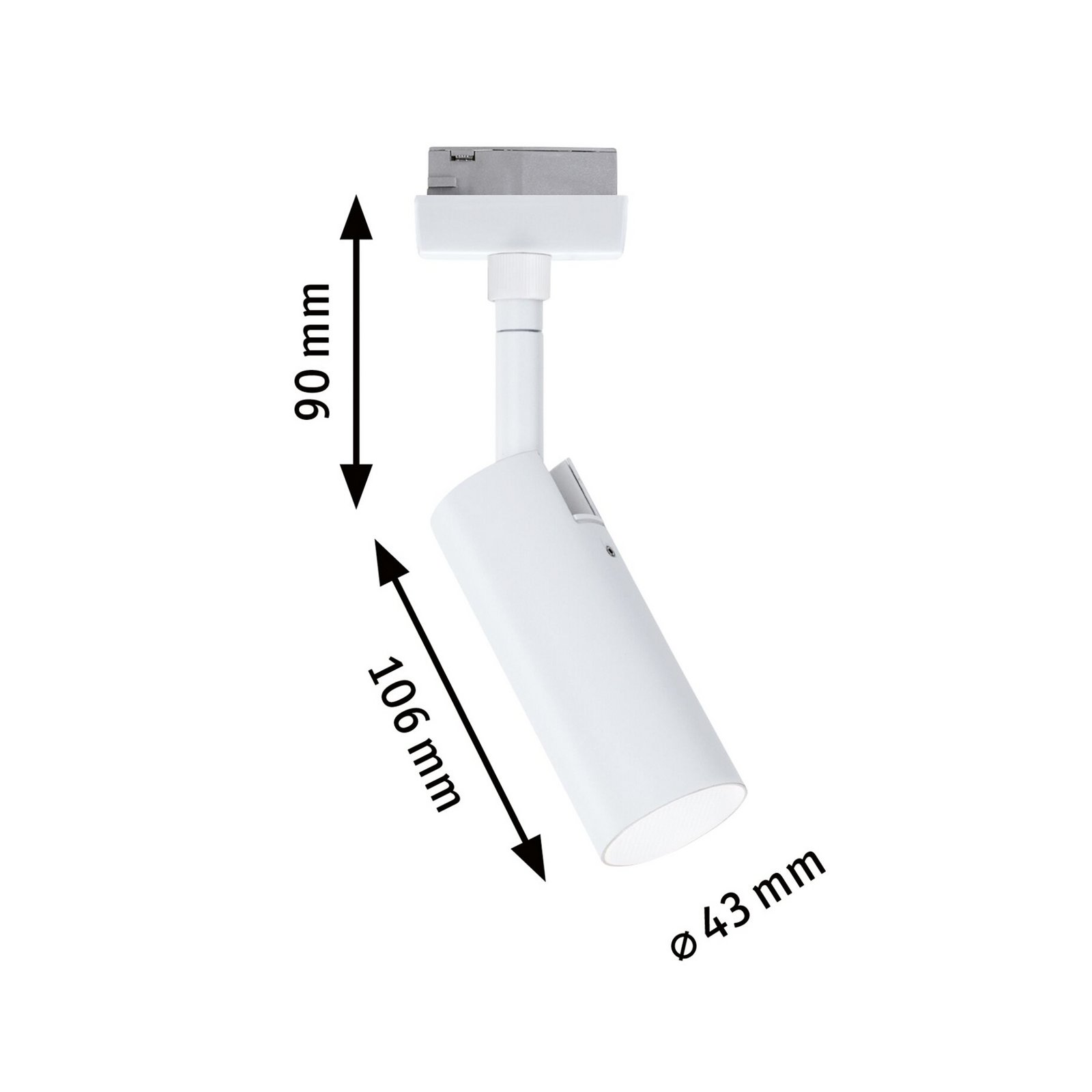 Paulmann URail Tubo Spot, 3 pakopų dimeris, 4000 K, signalinė balta spalva