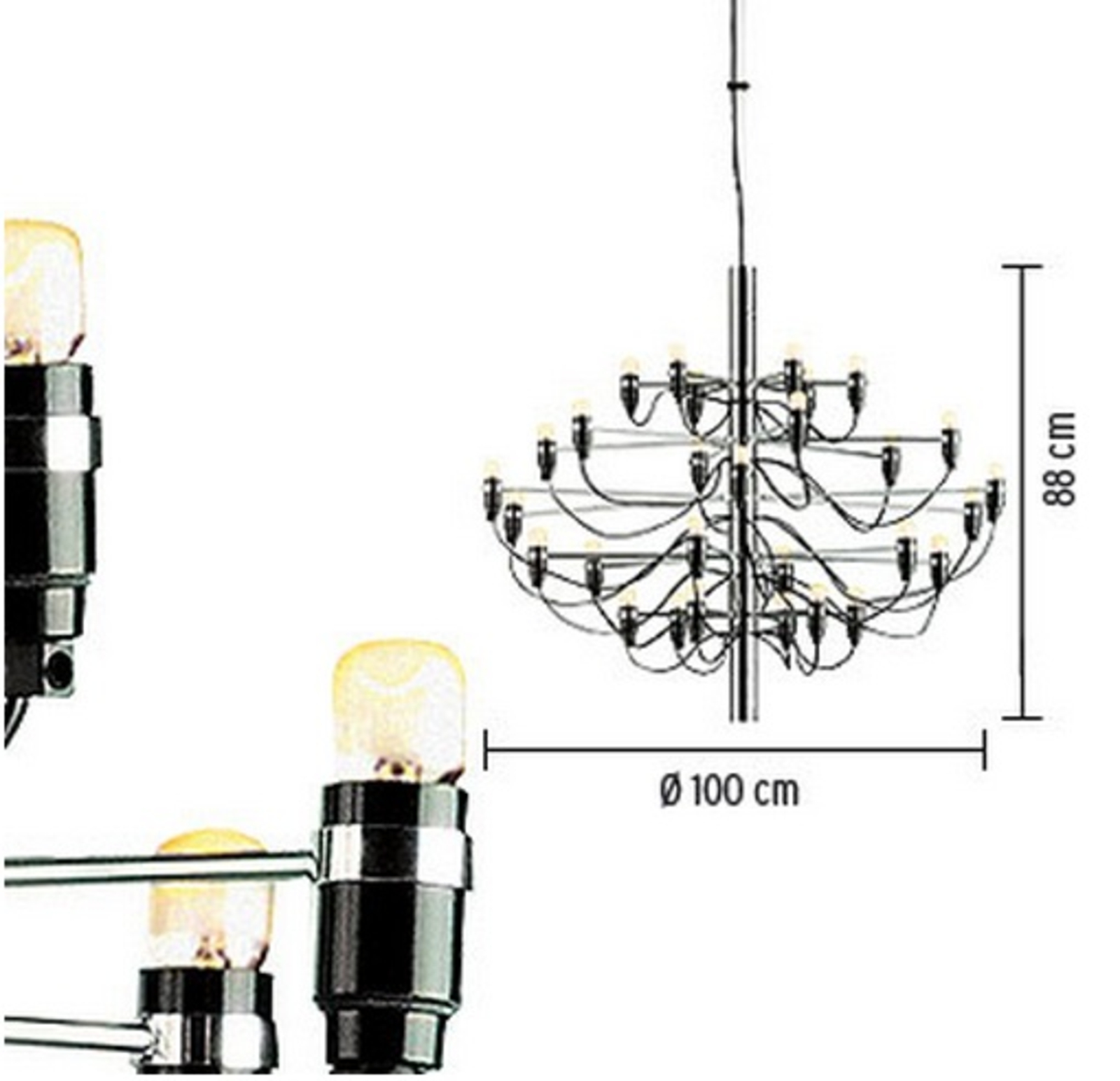 2097/50 Závěsná Lampa Chrome - Flos