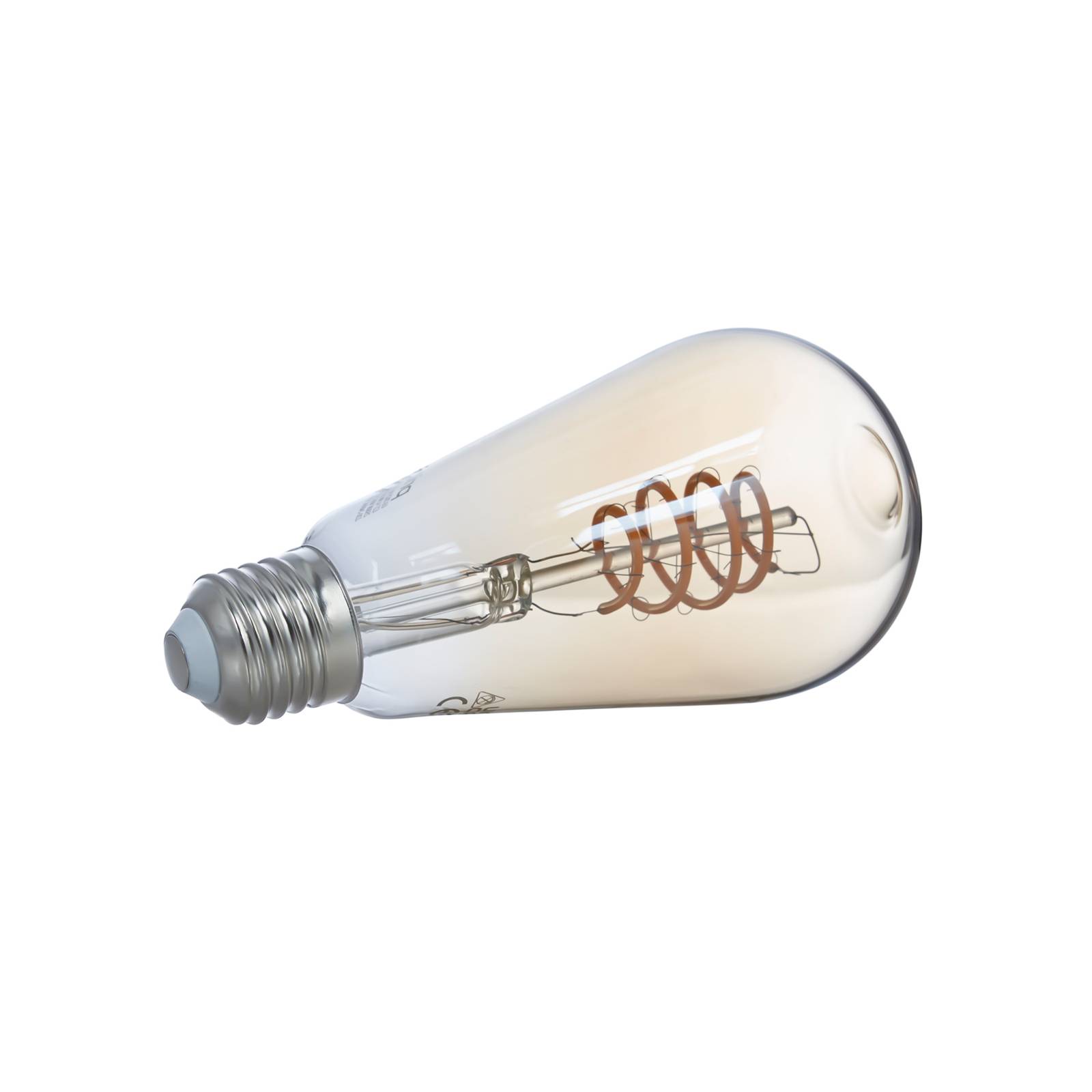Prios LED-lampa E27 ST64 4,9W WiFi bärnsten 2-pack
