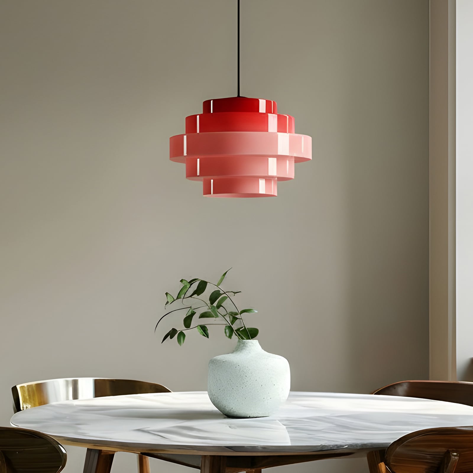 Filo hengelampe, rød, Ø 28 cm, glass - ALDEX