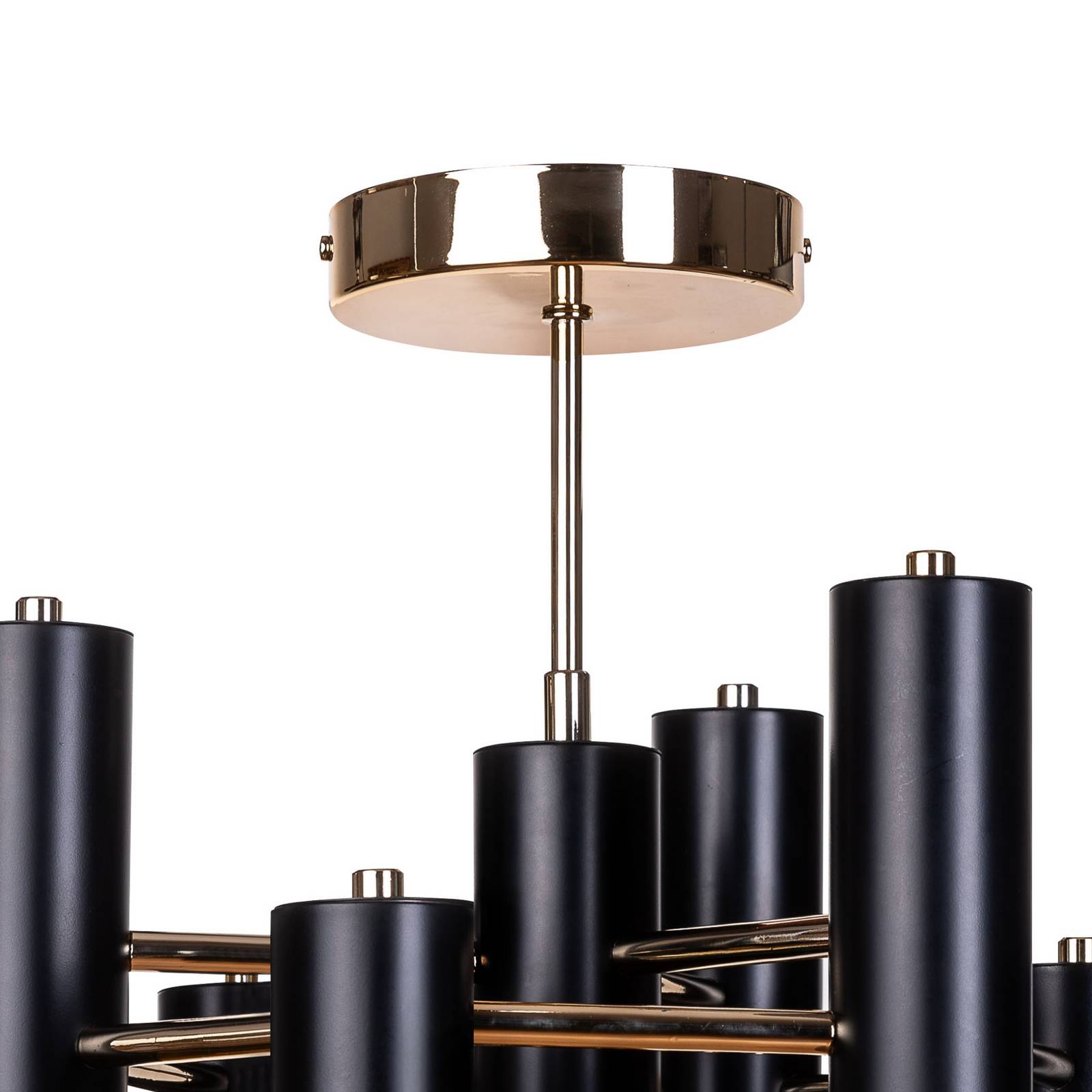 Lampa sufitowa Orino, czarno-złota, metalowa, 7-punktowa, GU10