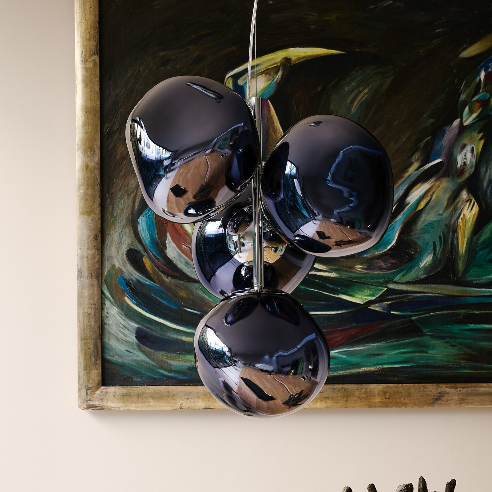 Tom Dixon LED hanging light Melt Chandelier Mini, smoke grey