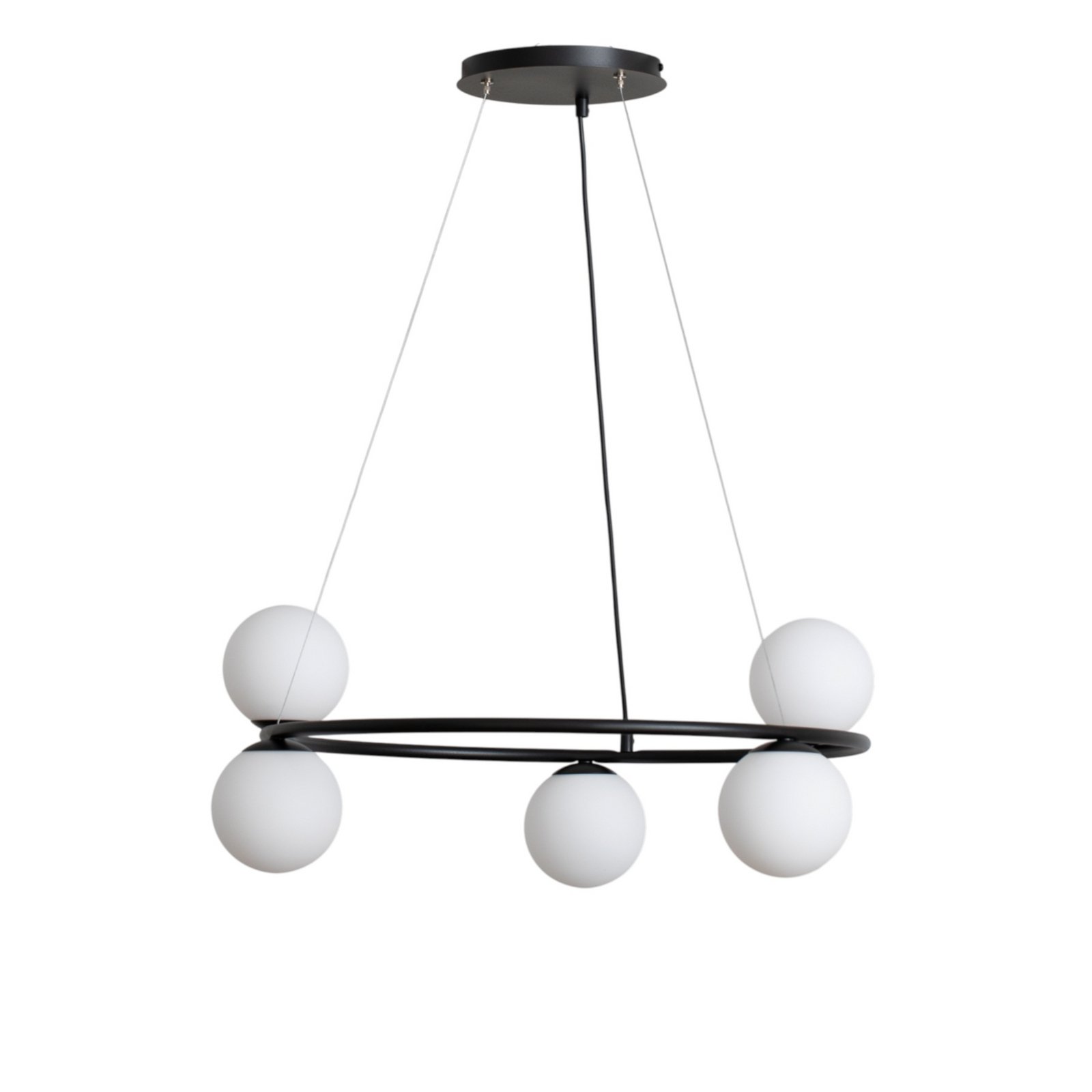 Gama pendant light, 5-bulb, black