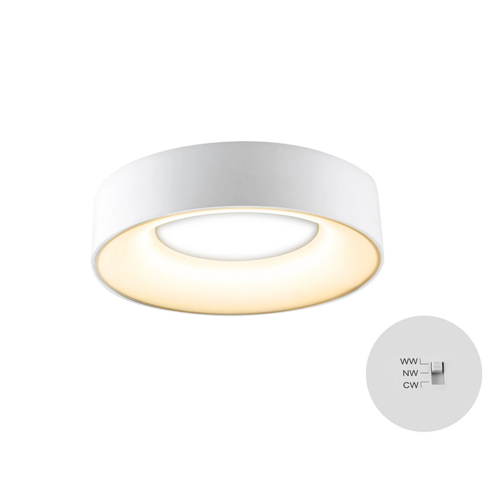 Sauro LED plafondlamp, Ø 30 cm, wit