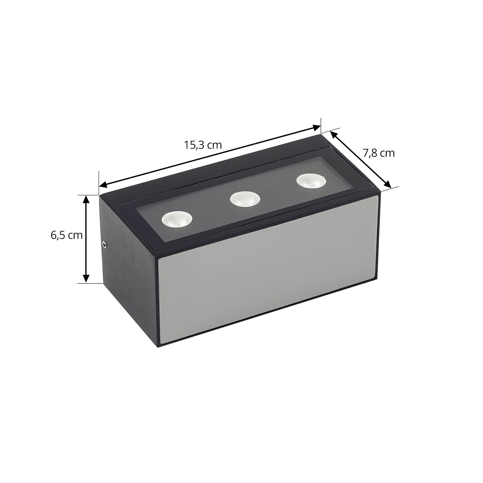 Lucande LED-Außenwandleuchte Selim, Länge 15,3 cm, schwarz