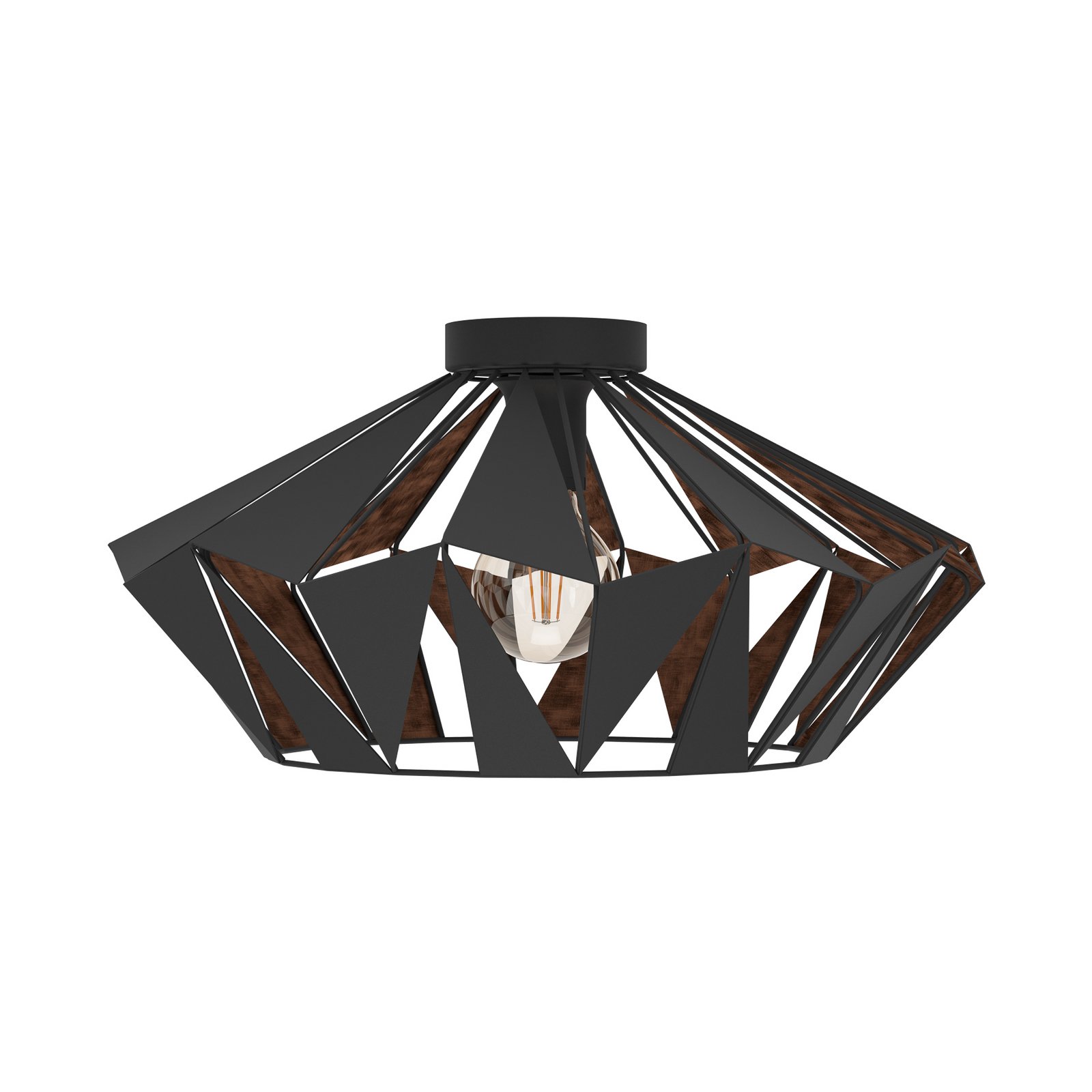 Carlton ceiling light, Ø 47 cm, black/copper