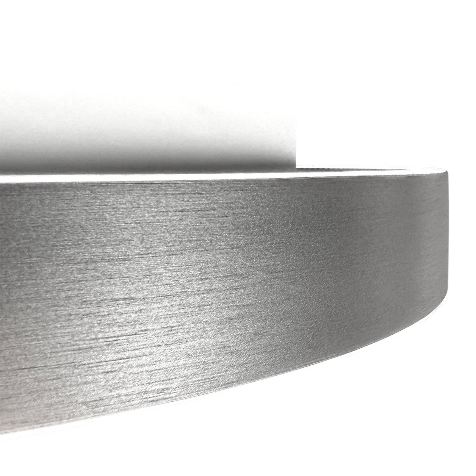 LED-taklampe Ringlux, stålgrå, Ø 40 cm, metall, 2700 K