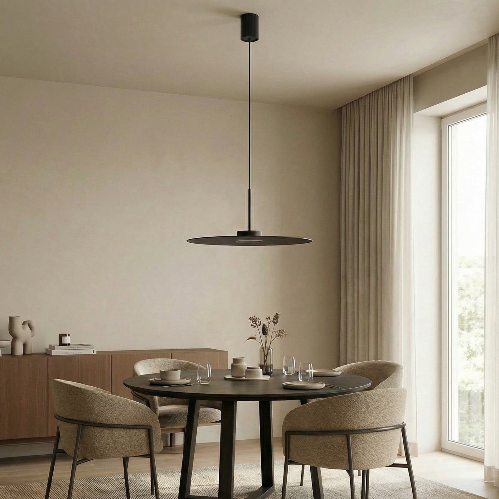 Hängeleuchte Simone, schwarz, Stahl, Ø 40 cm, GX53