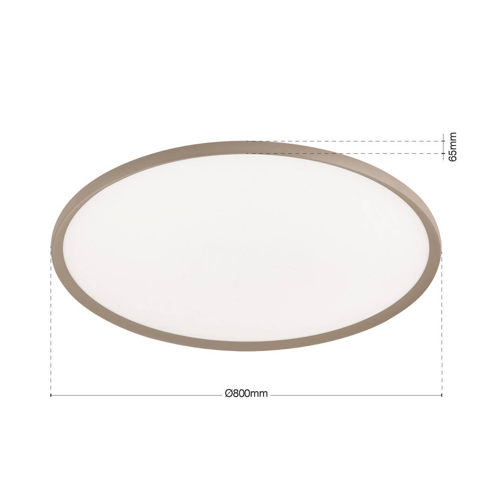 LED-Deckenlampe Kant, Ø 80 cm, khaki, CCT, Metall/Kunststoff günstig online kaufen