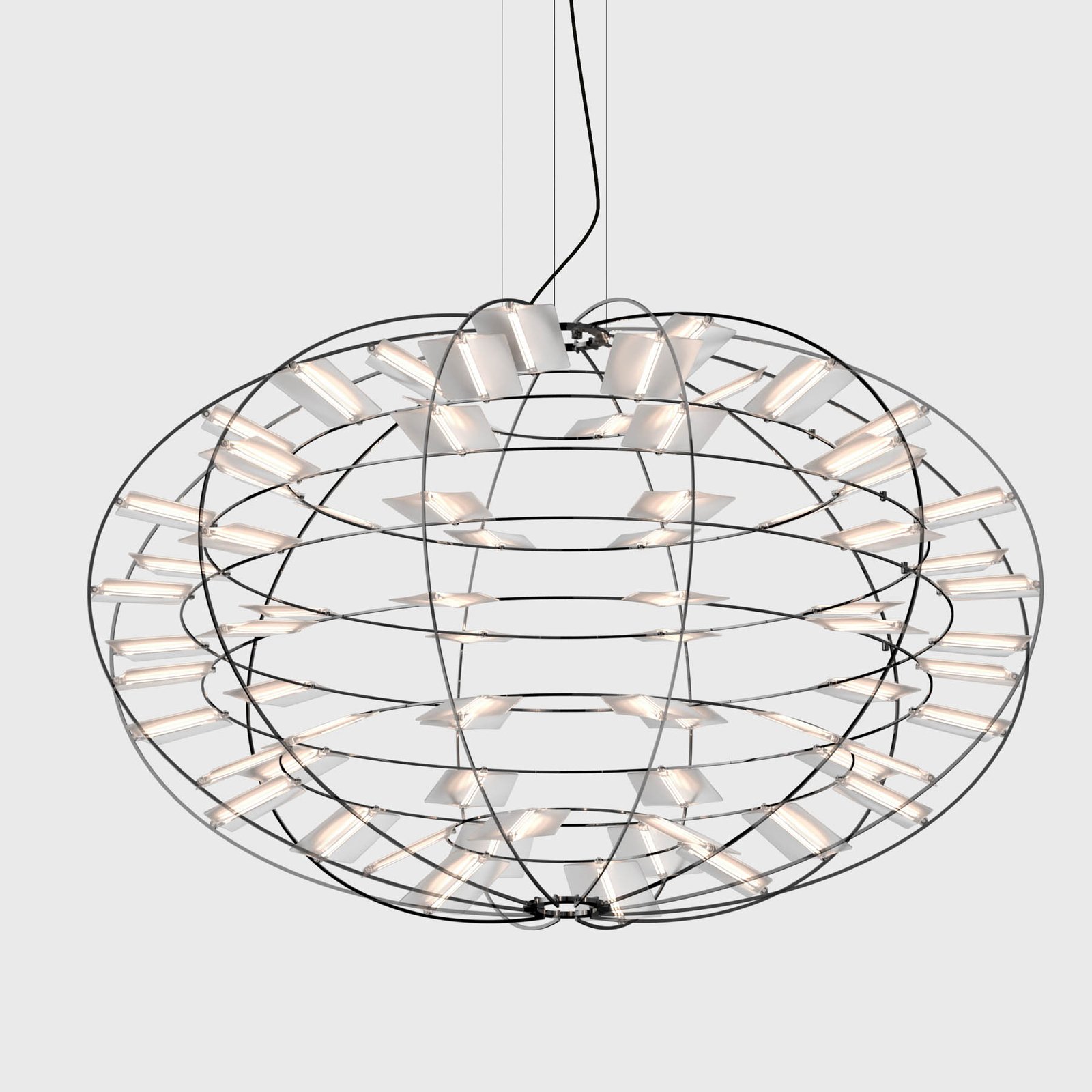 Nemo LED hanglamp Chloris, nikkelkleurig, Ø 90 cm