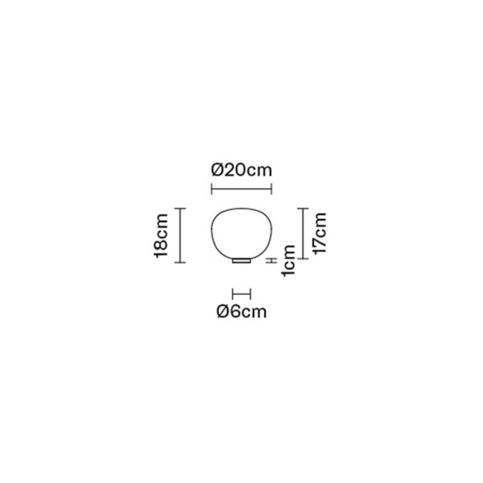 Fabbian Lumi Mochi lampa stołowa, leżąca, Ø 20 cm