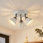 Lindby Deckenstrahler Efgenia, Ø 40 cm, 3-flg., Keramik, E14