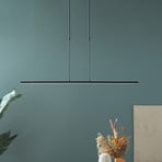 LED pendant light Zelena, black, length 122cm, metal, CCT