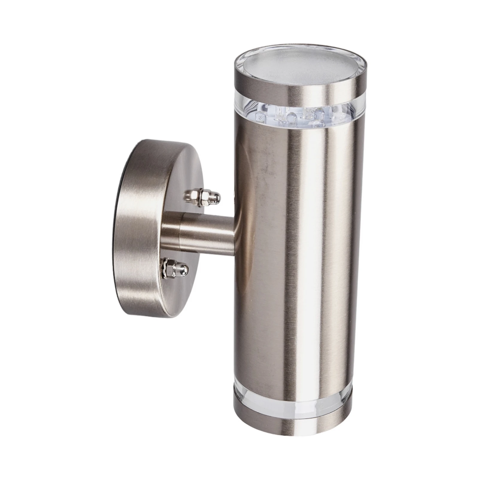 Lindby LED-Außenwandlampe Tiberius, Edelstahl, up/down, IP44