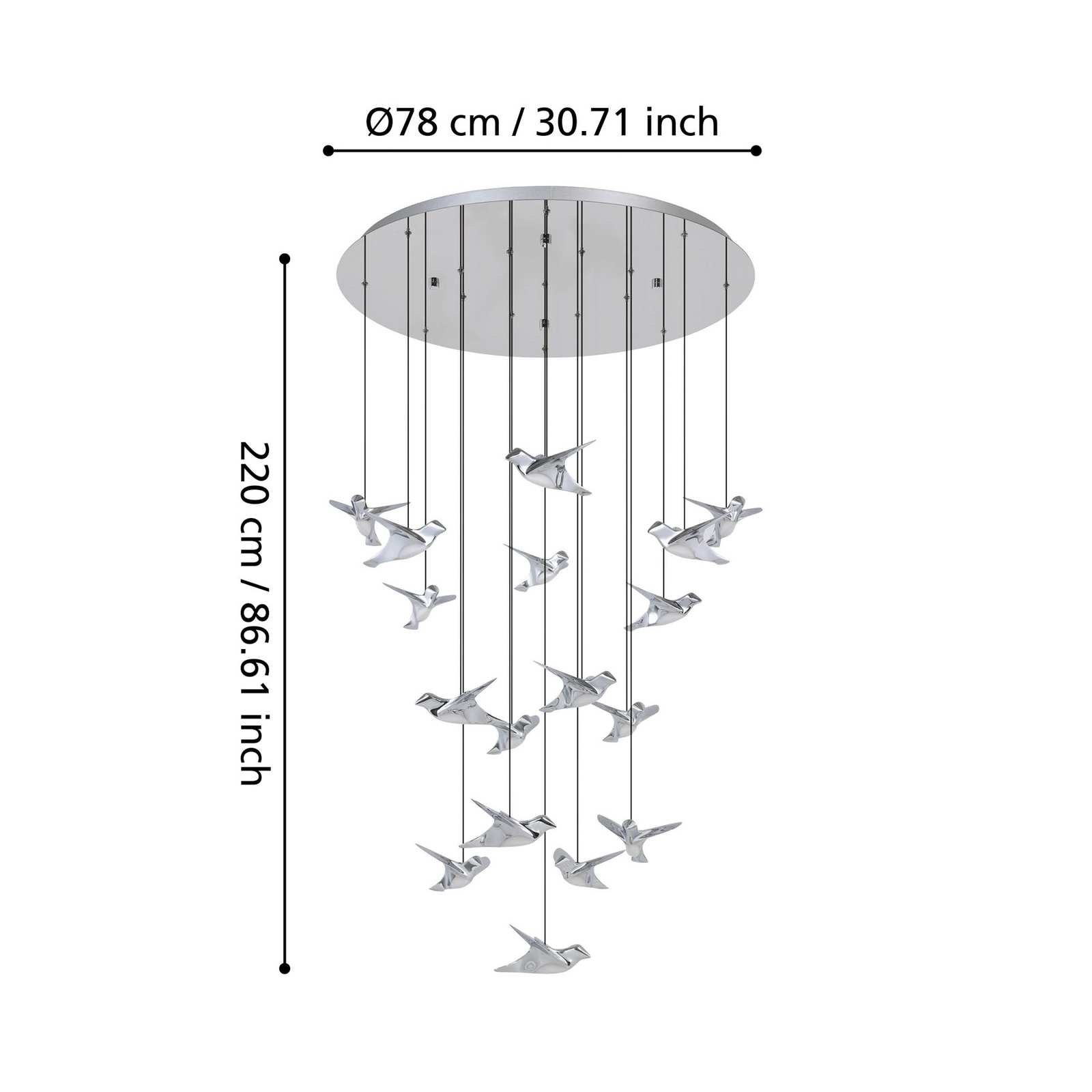 EGLO Stars Of Light Lampada a sospensione a LED Paratebueno cromata rotonda