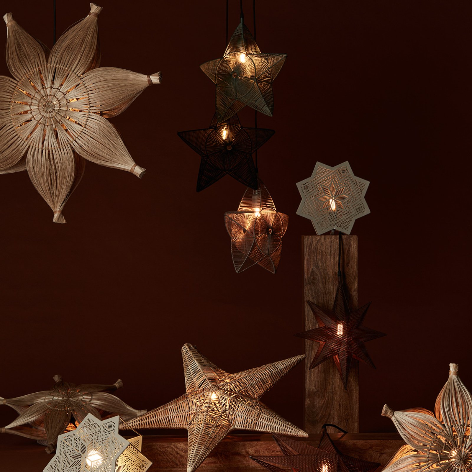 PR Home Agnes dekorativ stjerne hængende i naturfiber Ø 58 cm