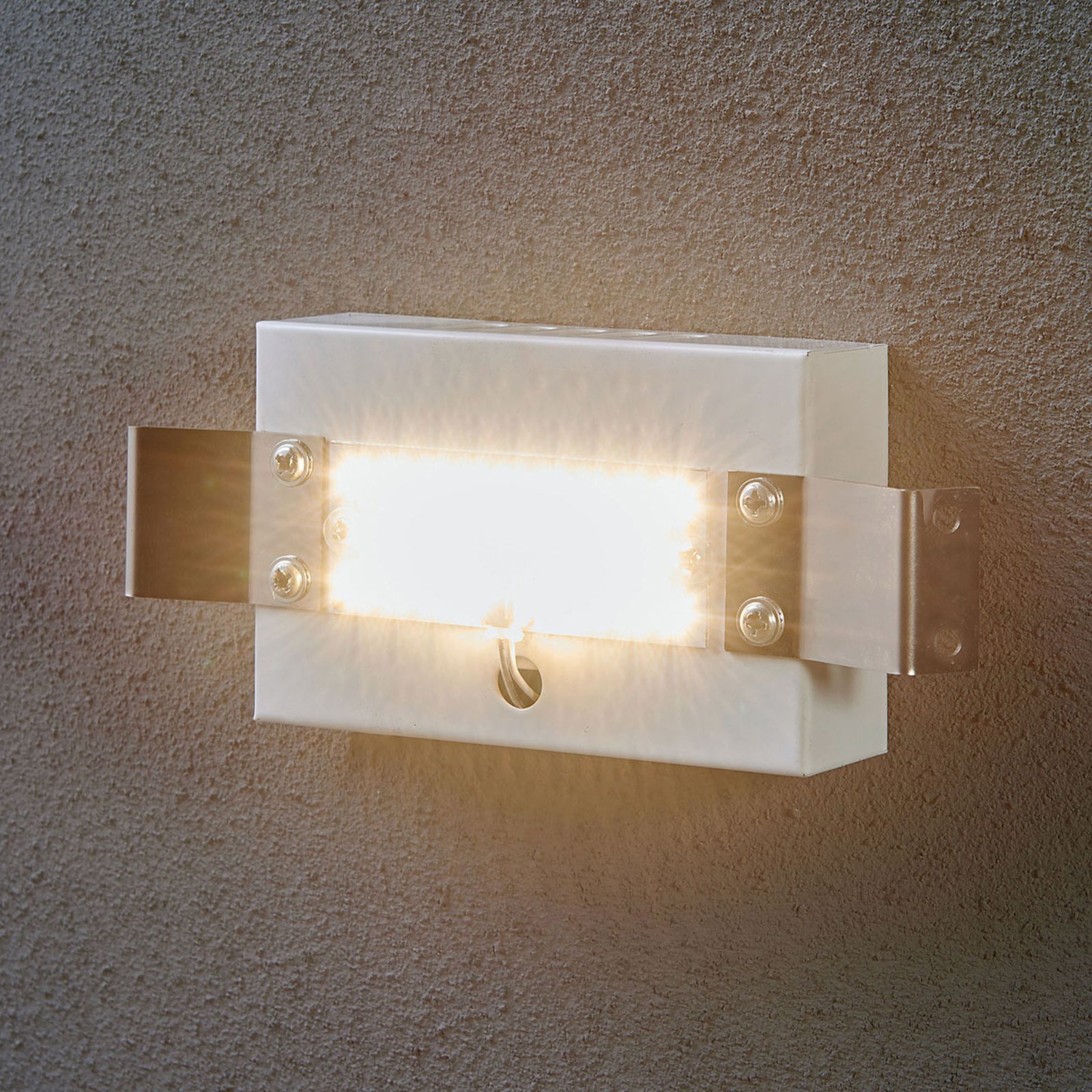 Bílé skleněné světlo Gisela s žárovkami LED