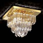 Square ceiling light Archimede, gold-plated