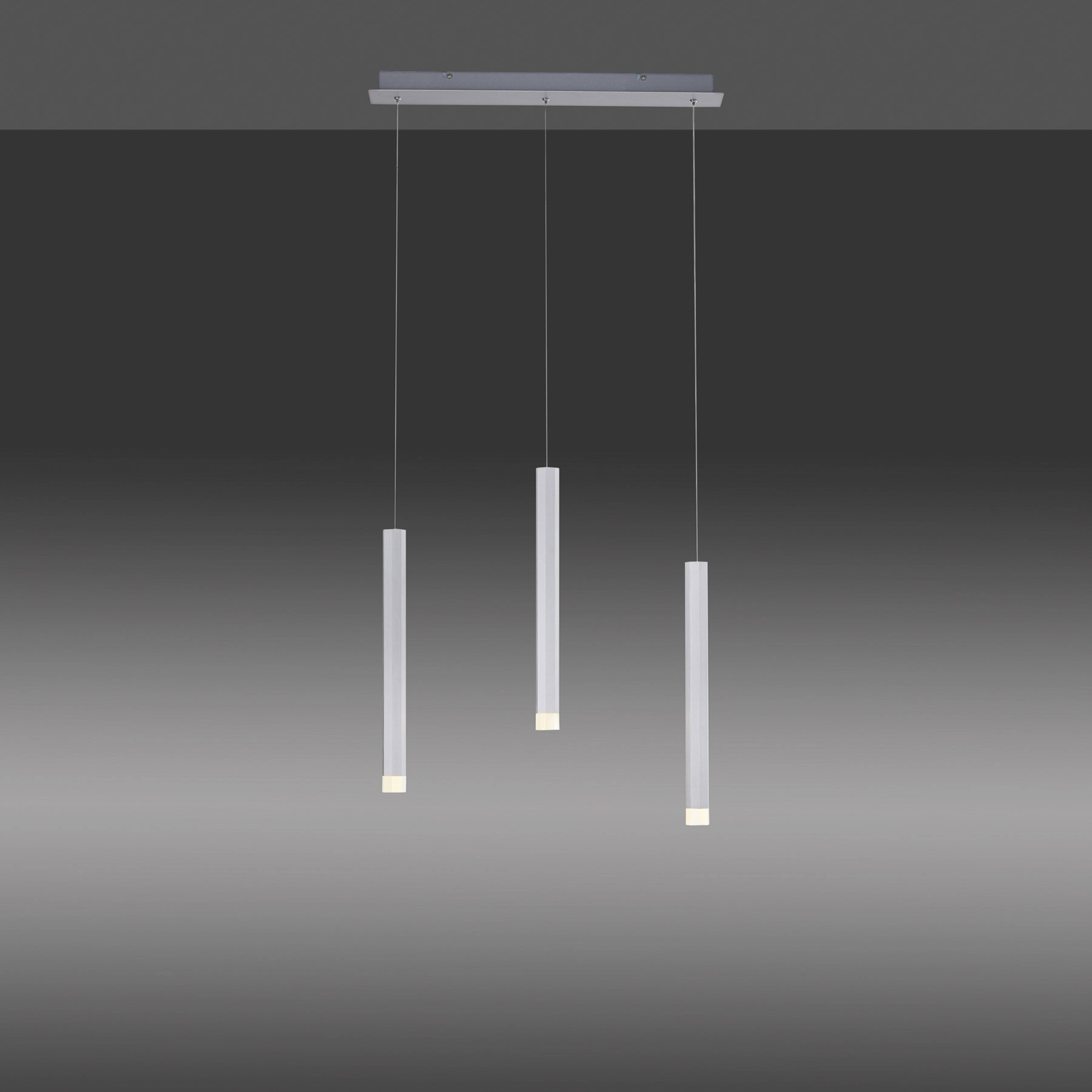 Luminária suspensa LED Bruno, três lâmpadas, alumínio