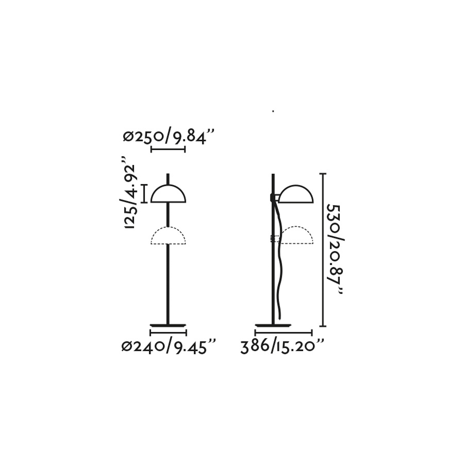 Lampada da tavolo Dominica, nero opaco, acciaio, altezza 53 cm