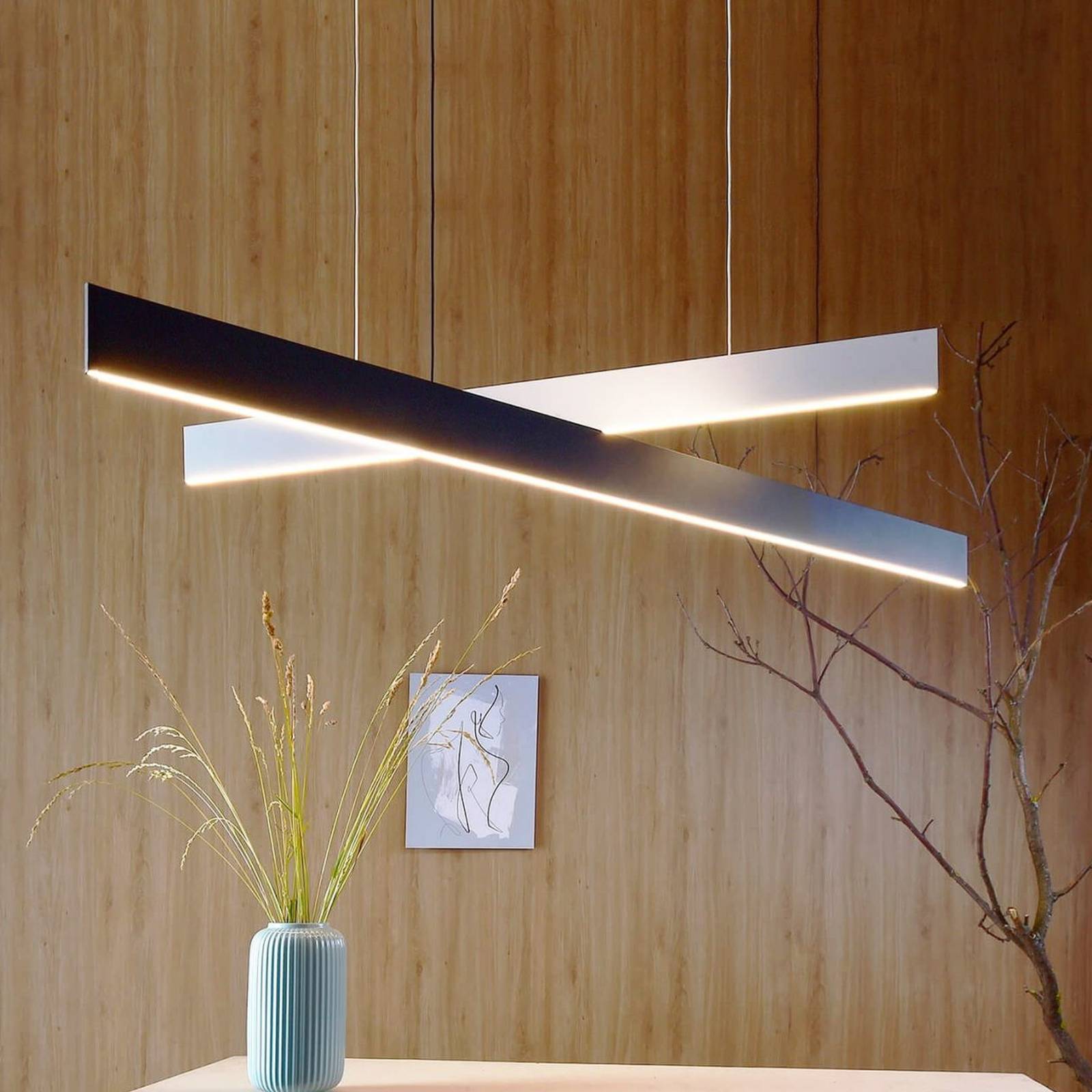 E-shop Apollon LED závesné svetlo, dĺžka 146 cm, biela