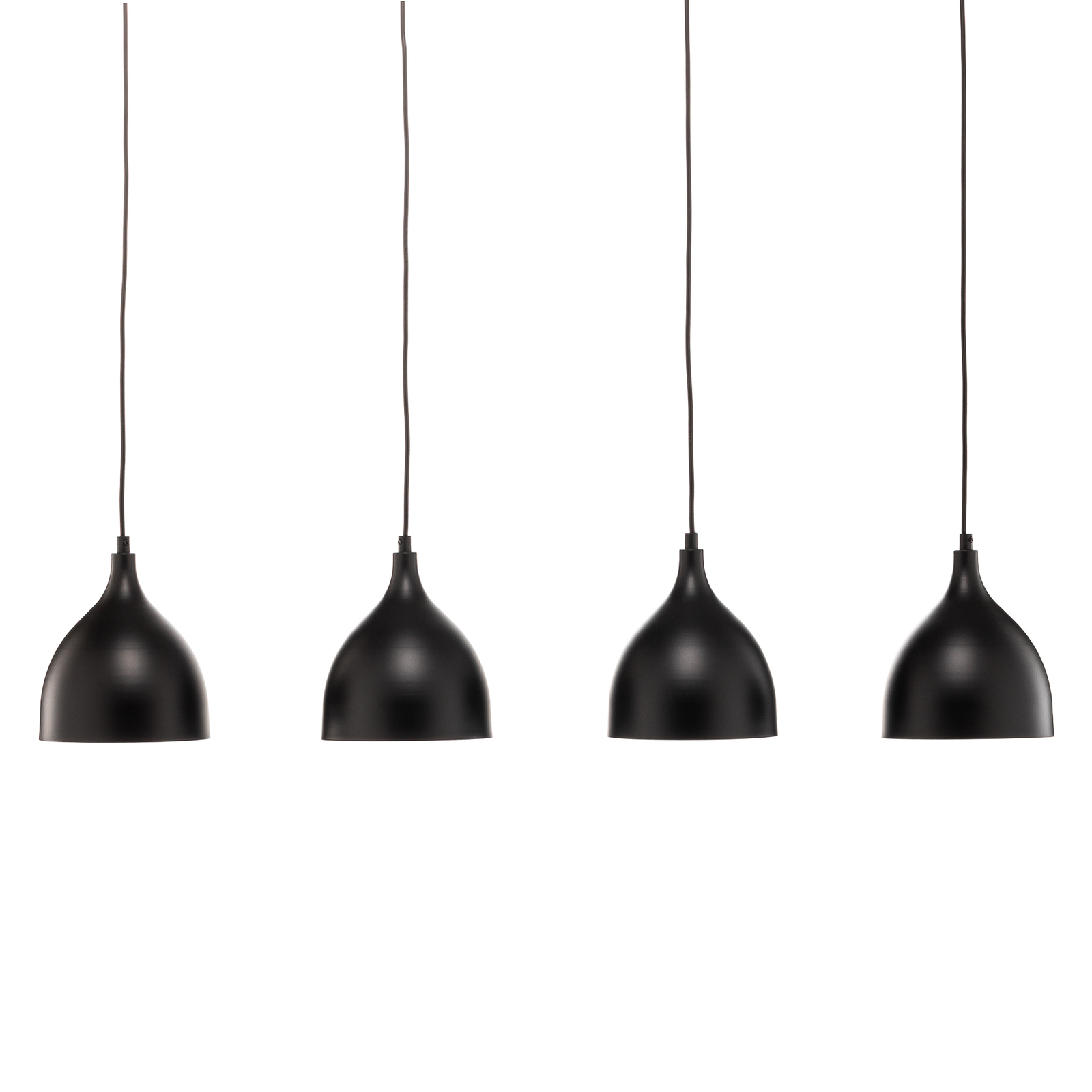 Hanglamp Nanu lang 4-lamps zwart