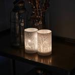 LED candle Ava, set of 2, 12cm, deer motif