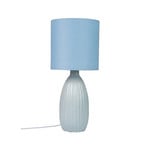 PR Home Tischlampe Uno, blau, Höhe 37 cm, Textil/Keramik