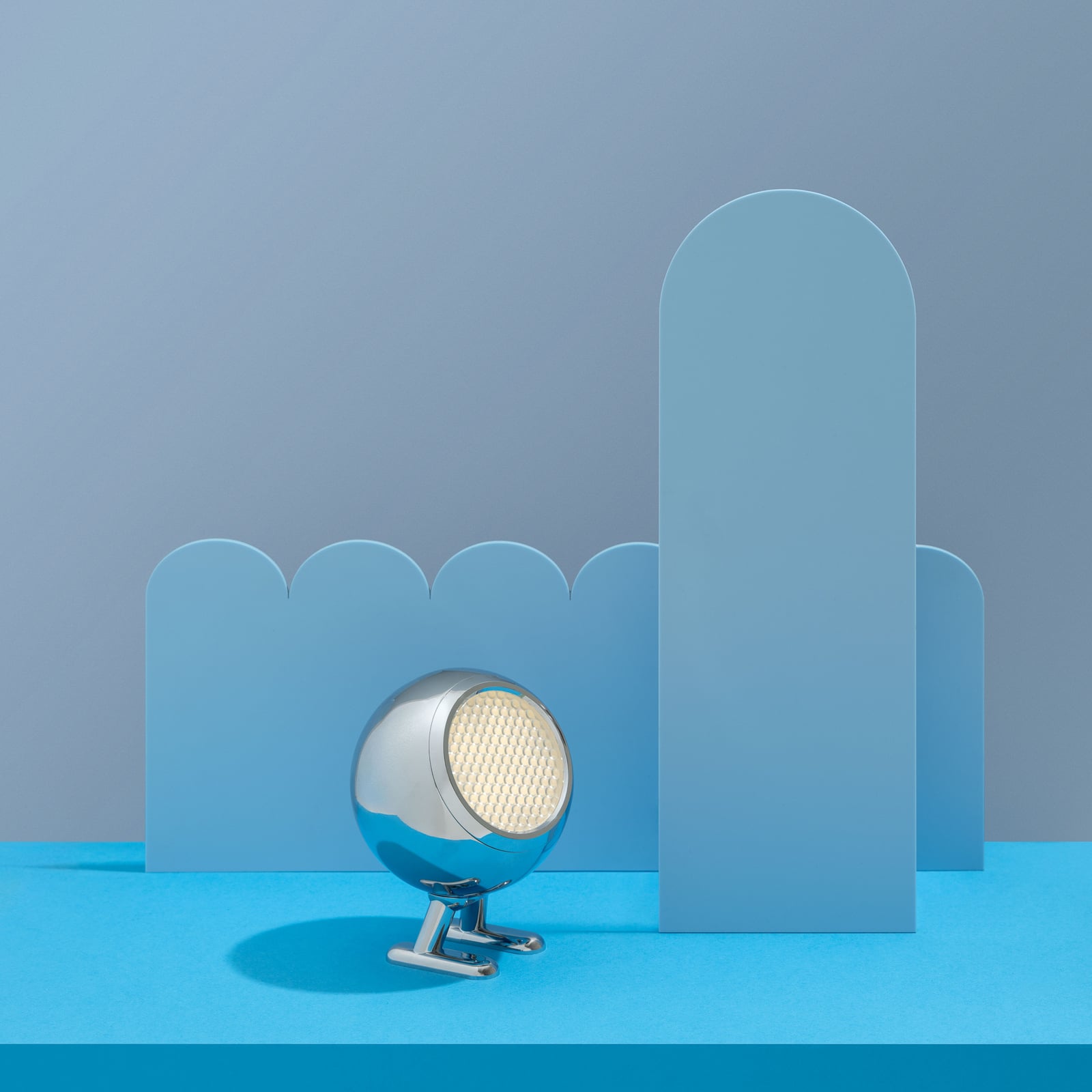 Norbitt 2.0 LED rechargeable table lamp, chrome, IP54 - MR. WATTSON