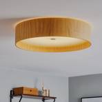 LED ceiling light LARAwood L, white oak, Ø 55 cm