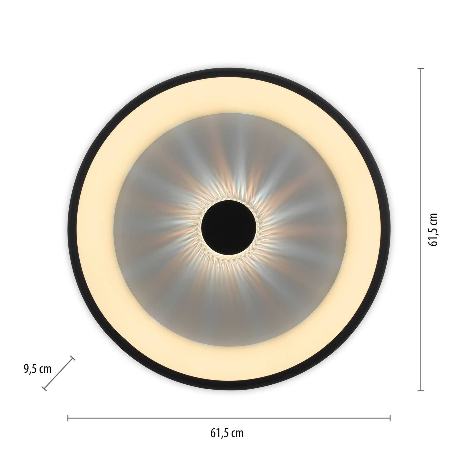 Lampa sufitowa LED Vertigo, CCT, Ø 61,5 cm, czarna