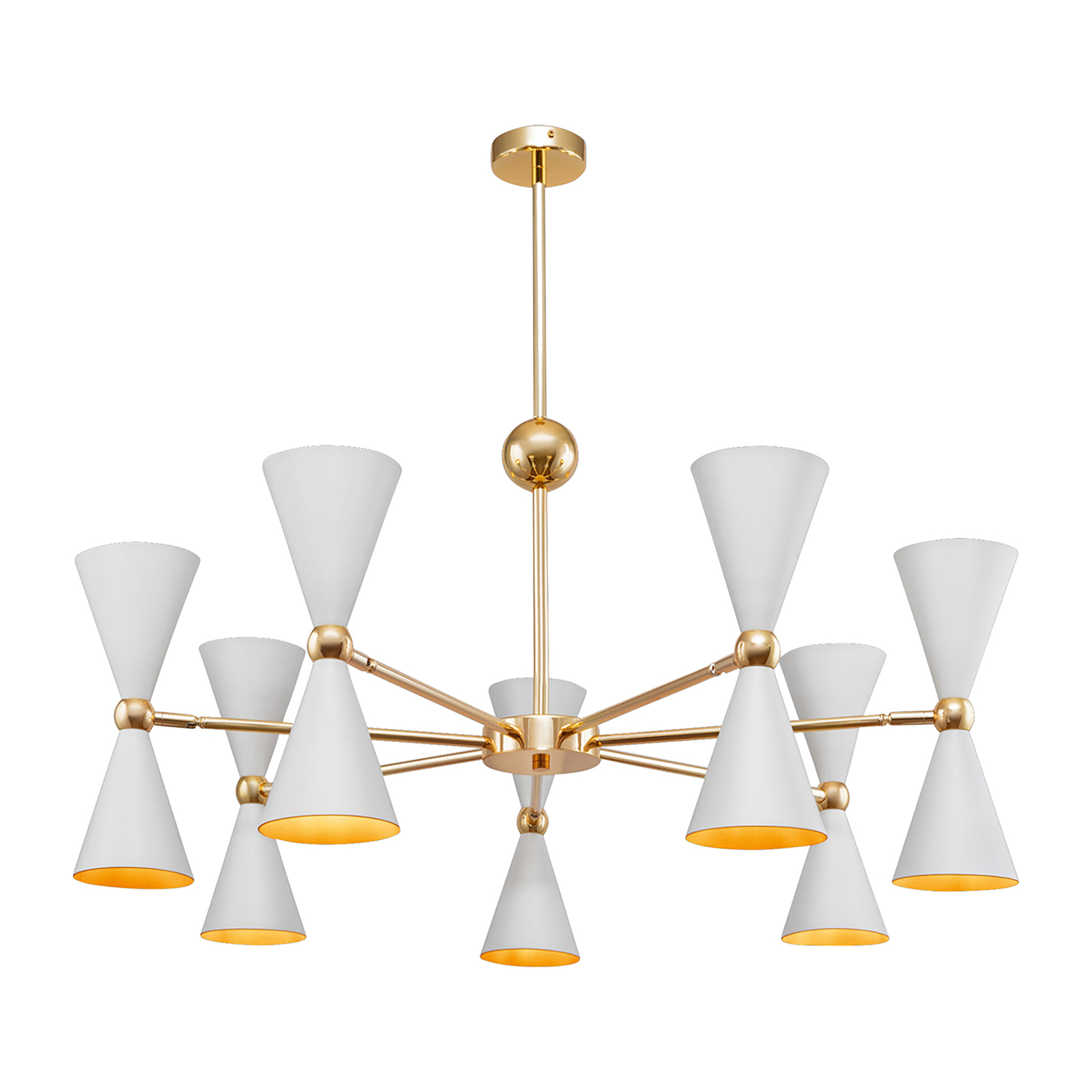 Maytoni Vesper hanglamp 14-lamps wit/goud