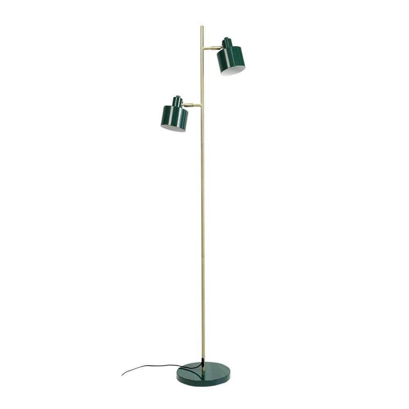 Candeeiro de pé Dyberg Larsen Ocean, verde escuro, 160 cm, 2 lâmpadas.