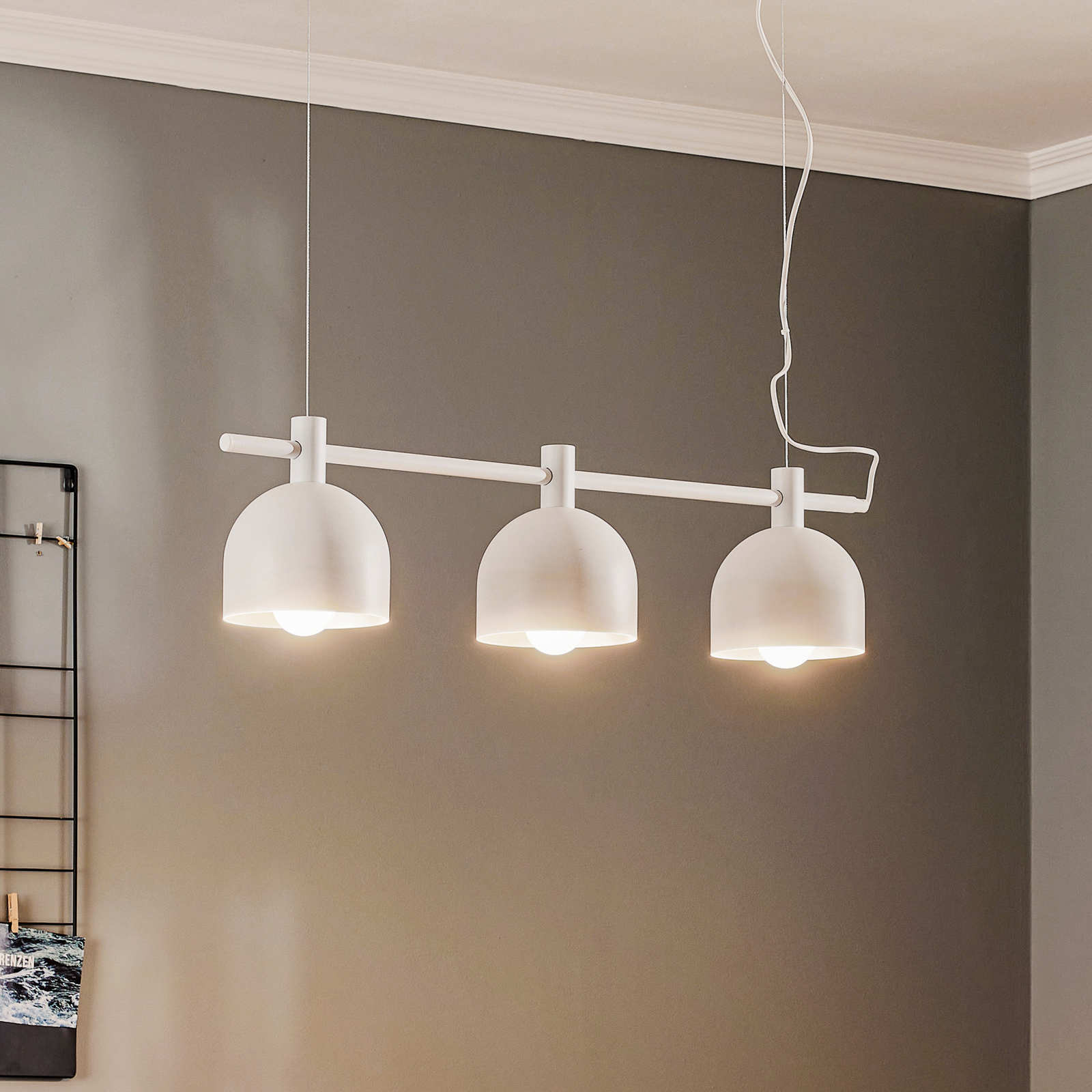 Lampada a sospensione 976, 3 luci, bianco