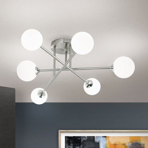 Deckenlampe Snowwhite mit Gestänge, 6fl.