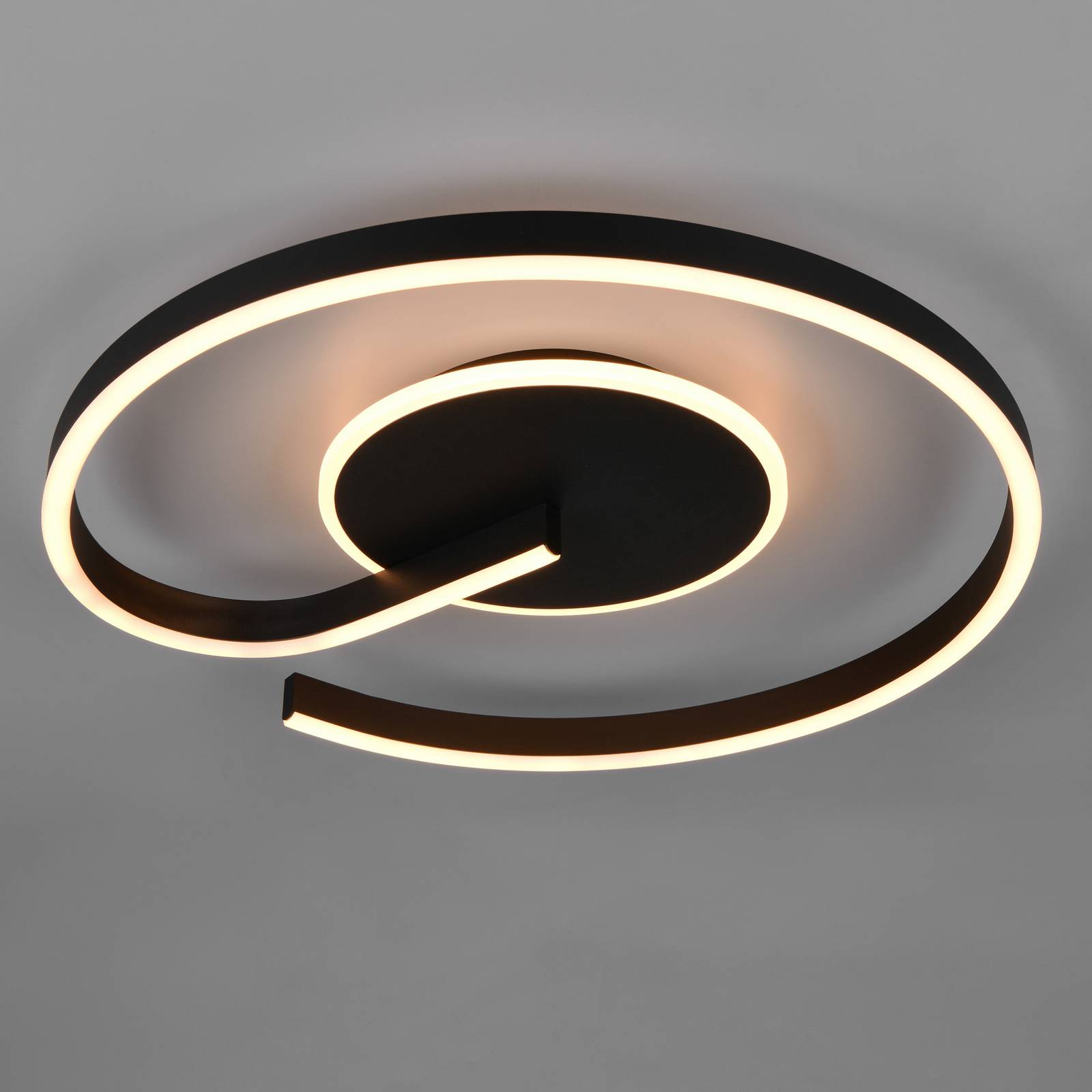 LED-Deckenleuchte Calle, schwarz, Ø 50 cm, CCT, dimmbar günstig online kaufen