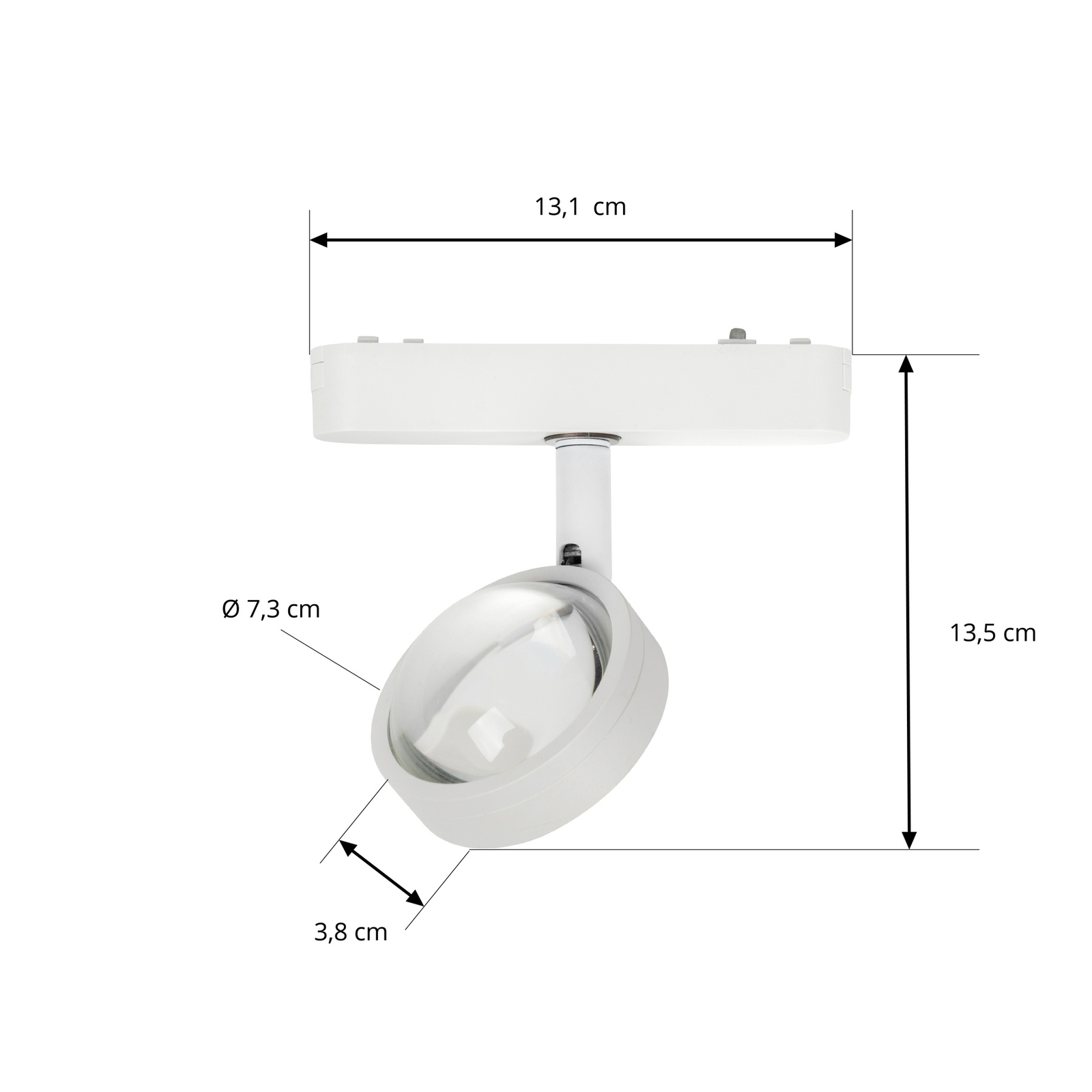 Lindby LED reflektor 48 V Lumaro, biely, Ø 7,3 cm, hliník